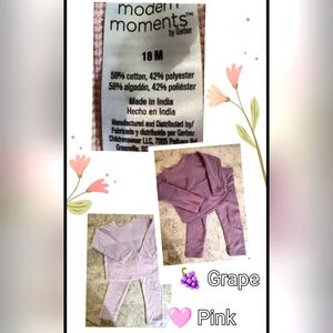 18m [ 2 ] Long Sleeve Waffle Top & Legging ♡ 2pc; Outfit